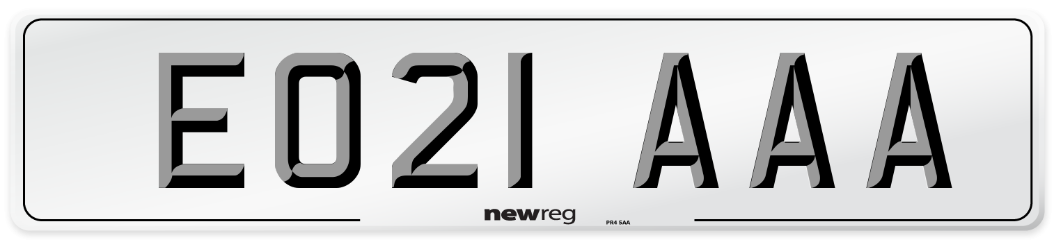 EO21 AAA Number Plate from New Reg